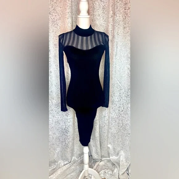 NWOT Black bodycon knit dress - Picture 7 of 10
